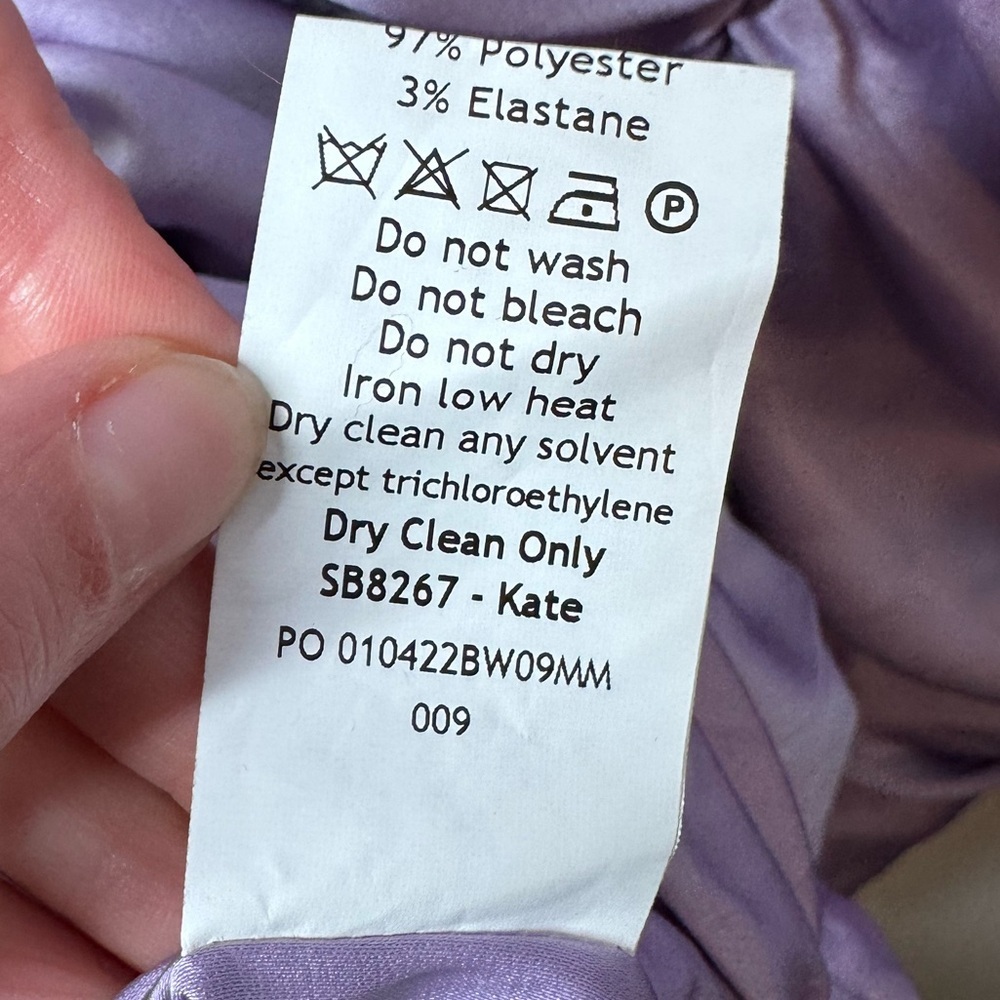 House of‎ CB Lilac Kate Orchid Satin Wrap Front Mini Dress Medium - Picture 11 of 13
